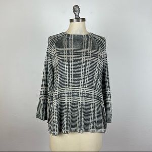 Eileen Fisher Windowpane Boatneck Sweater